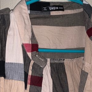 Shein button up checkered dress